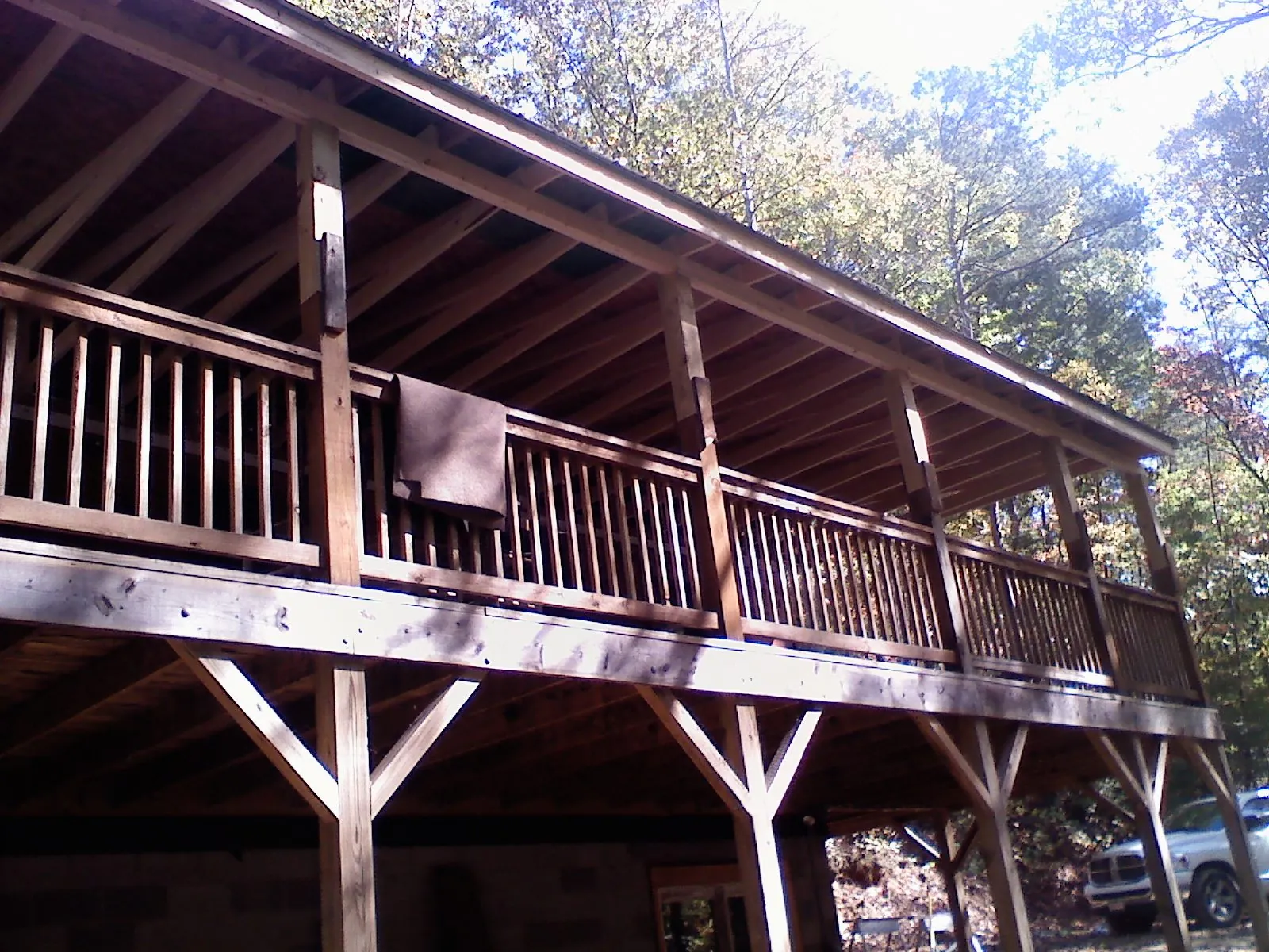 Timber framing under a new elevated porch and deck — Roof Leak Repair in Humptulips by Roofing Brothers